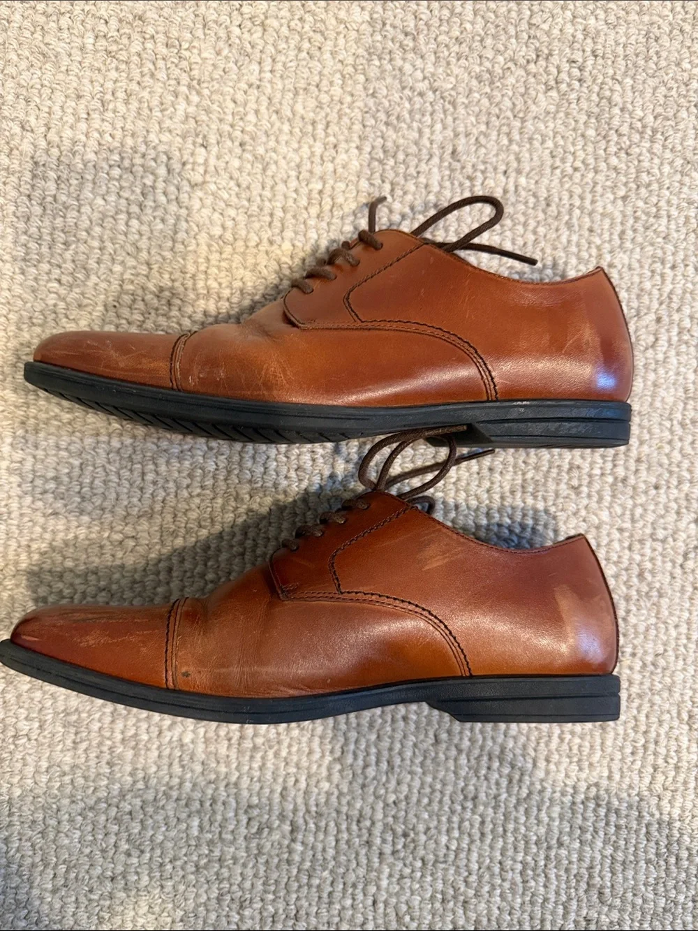 Florsheim Brown Leather Lace-Up Oxfords